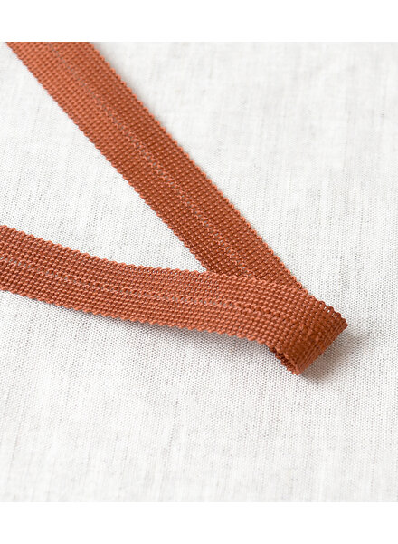 rust - pre-folded tresse bias 2 cm - per meter - decorative tresse per meter