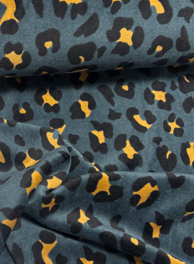 leopard spots petrol - nicky velours