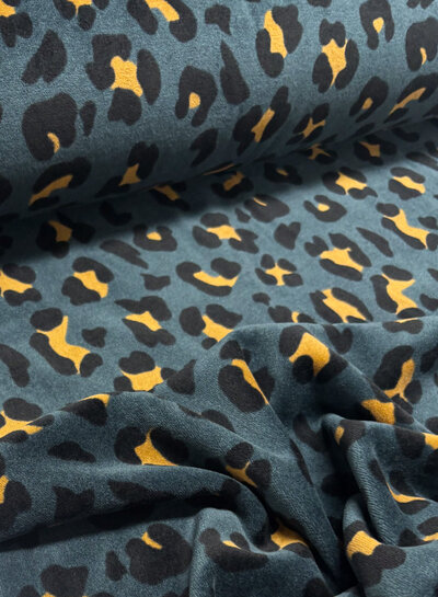 leopard spots petrol - nicky velours