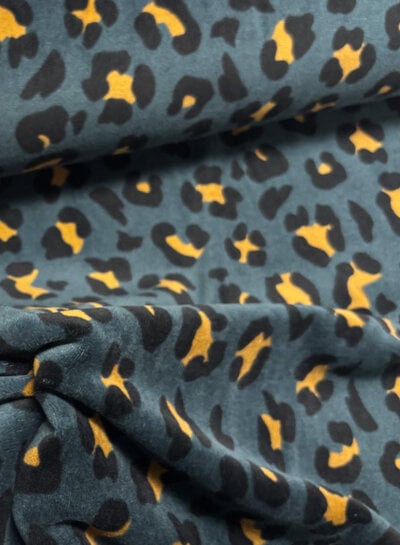 leopard spots petrol - nicky velours