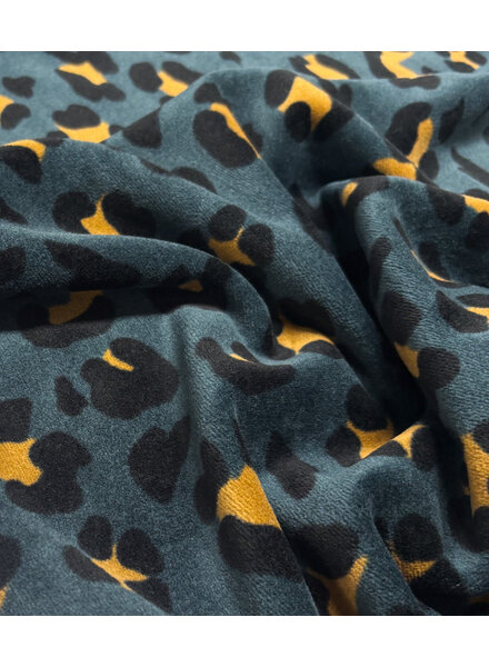 leopard spots petrol - nicky velours