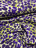 khaki / paars vlekjes abstracte print - french terry