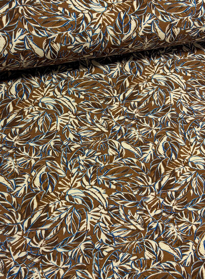 brown leaves - French terry