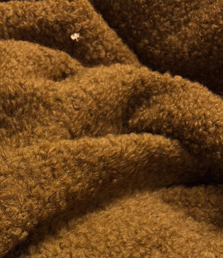 wol bouclé fleece - cognac prachtige wol kwaliteit