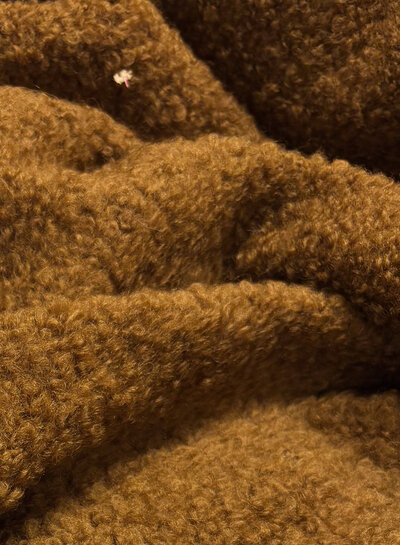 wool bouclé fleece - cognac beautiful wool quality