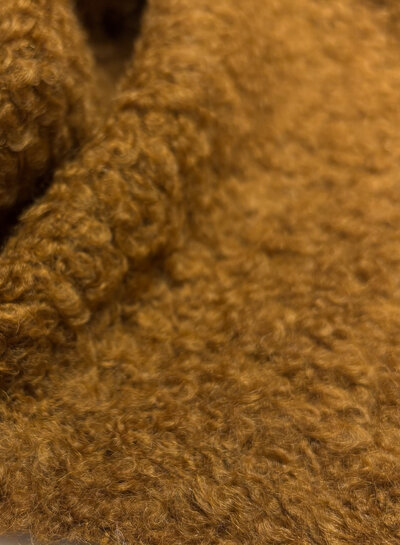 wool bouclé fleece - cognac beautiful wool quality