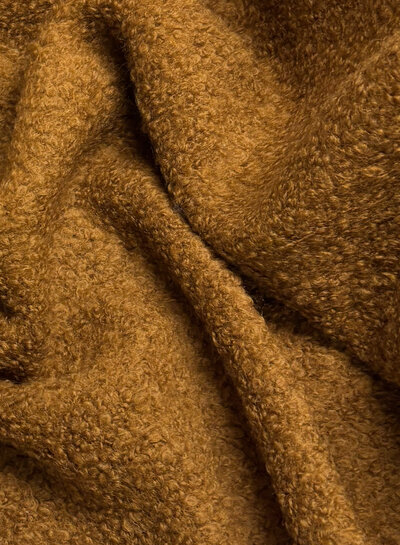 wool bouclé fleece - cognac beautiful wool quality