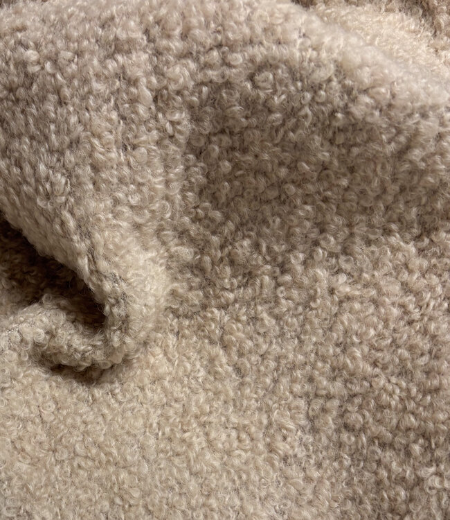 wol bouclé fleece - rozig beige prachtige wol kwaliteit