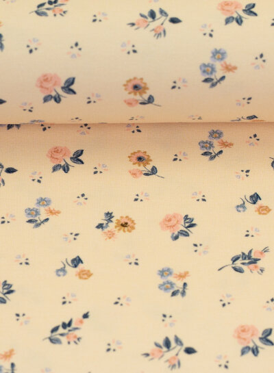 Swafing bloemetjes zalm - tricot