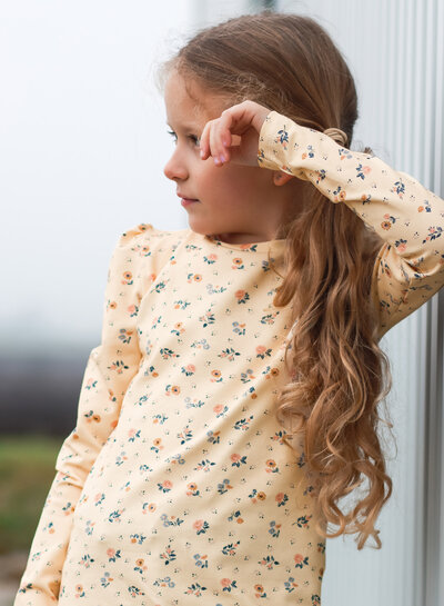 Swafing bloemetjes zalm - tricot