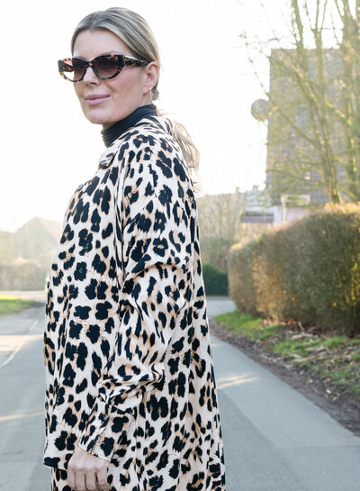 Swafing leopard beige - viscose twill