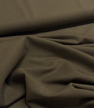 khaki bruin soepelvallende gabardine
