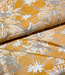 oker champagnekleurige bloemen  met subtiele glans - jacquard