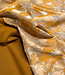 oker champagnekleurige bloemen  met subtiele glans - jacquard