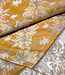 oker champagnekleurige bloemen  met subtiele glans - jacquard