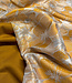 oker champagnekleurige bloemen  met subtiele glans - jacquard
