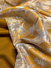 oker champagnekleurige bloemen  met subtiele glans - jacquard