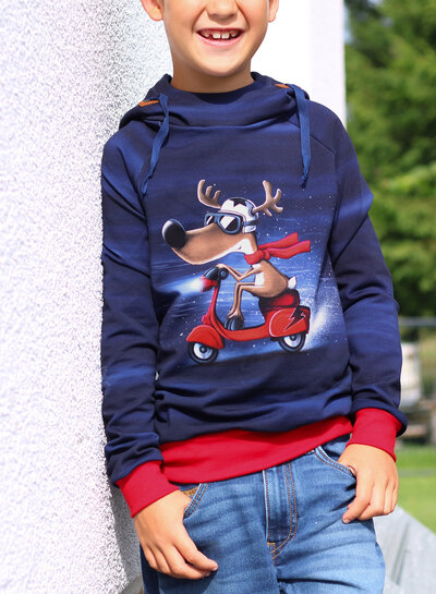 THORSTEN BERGER ALLOVER - Rodulph on the scooter - blue - French terry