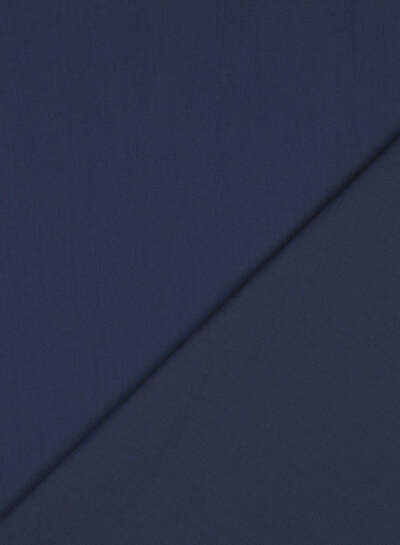 marineblauw stonewashed popeline katoen