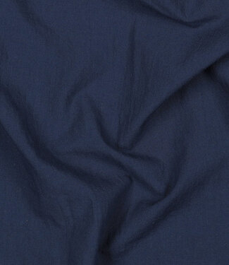 marineblauw stonewashed / papertouch popeline katoen