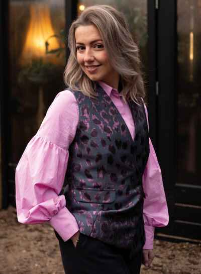 nachtblauw en aubergine prachtig met lurex - geweven jacquard