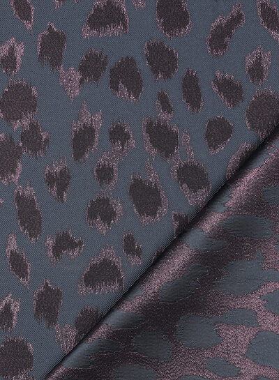 nachtblauw en aubergine prachtig met lurex - geweven jacquard