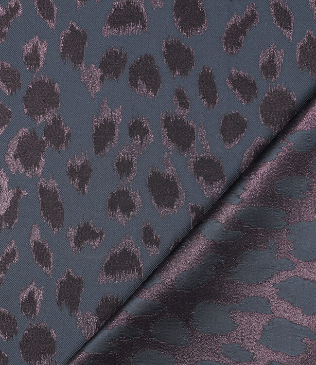 nachtblauw en aubergine prachtig met lurex - geweven jacquard