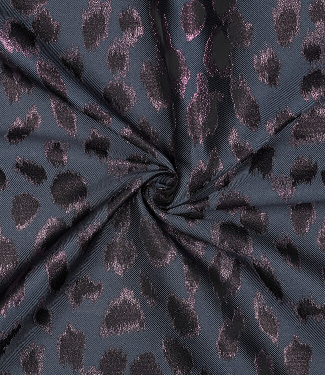 nachtblauw en aubergine prachtig met lurex - geweven jacquard