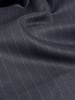 nachtblauw met zacht lila pinestripe -  geweven bamboe blend - heel soepelvallende stof en geen kreuk