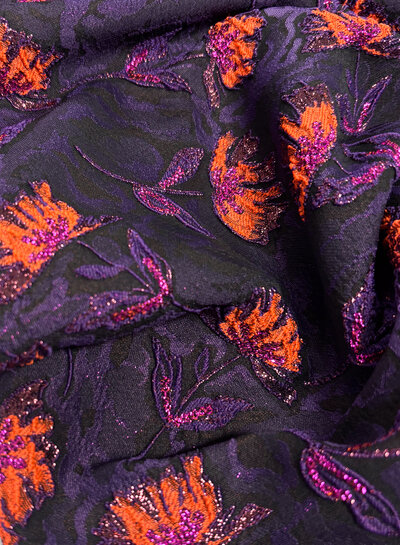 A la Ville aubergine and rust beautiful softly falling jacquard