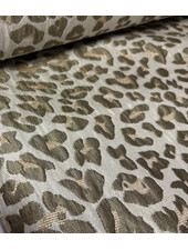 soft khaki leopard  - prachtige geweven jacquard