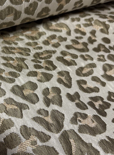 soft khaki leopard - beautiful woven jacquard