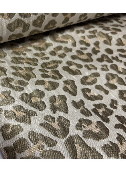 soft khaki leopard  - prachtige geweven jacquard