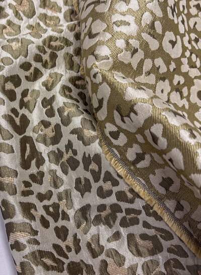 soft khaki leopard - beautiful woven jacquard