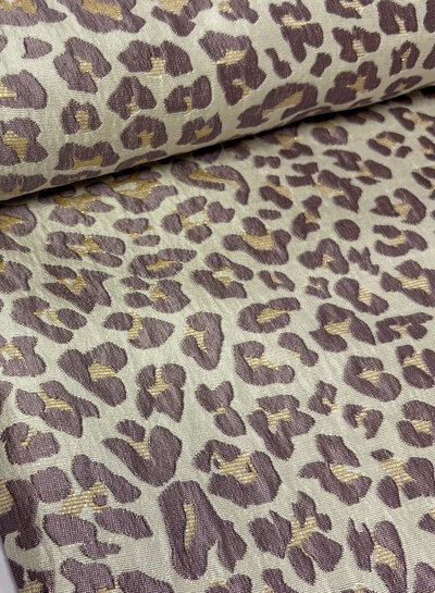 dark lilac leopard  - prachtige geweven jacquard