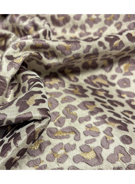 dark lilac leopard  - prachtige geweven jacquard