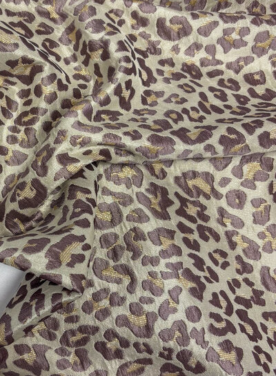 dark lilac leopard  - prachtige geweven jacquard