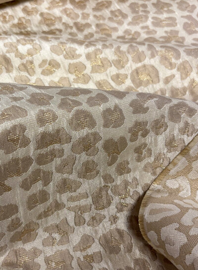 beige leopard  - prachtige geweven jacquard