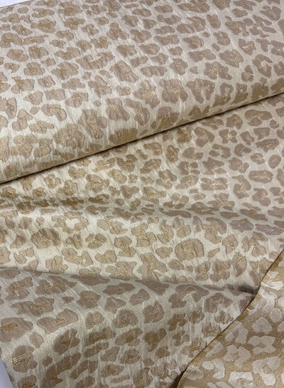 beige leopard  - prachtige geweven jacquard