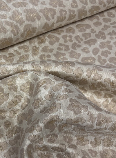 beige leopard  - prachtige geweven jacquard