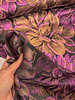 koper/fuchsia bloemen - soepelvallende jacquard