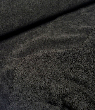 black - velour fleece - double-faced