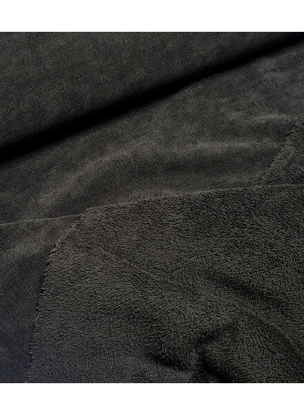 black - velour fleece - double-faced