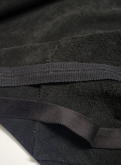 black - velour fleece - double-faced