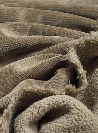 taupe - velours fleece - double face