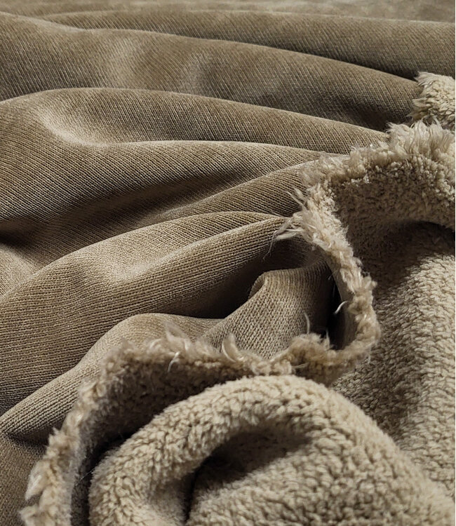 taupe - velours fleece - double face