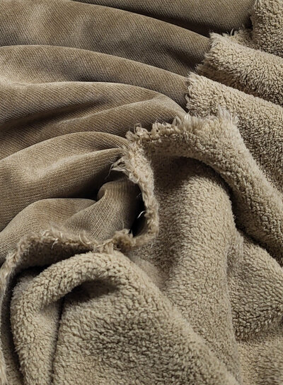 taupe - velor fleece - double face