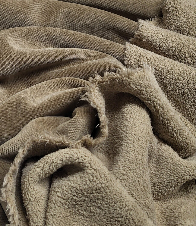 taupe - velours fleece - double face