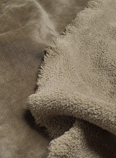 taupe - velours fleece - double face