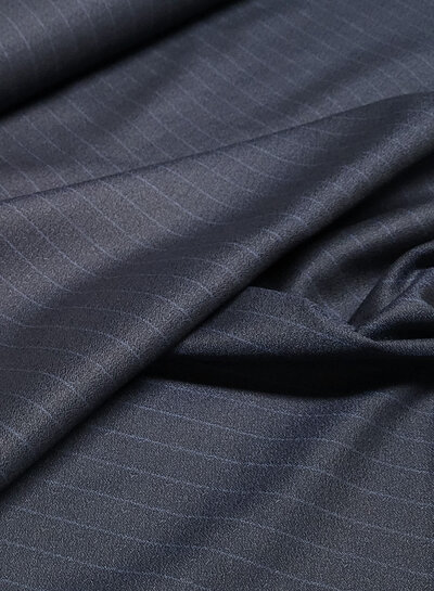 Navy blue with cobalt pine stripe - woven bamboo blend - very soft fabric and no wrinkles